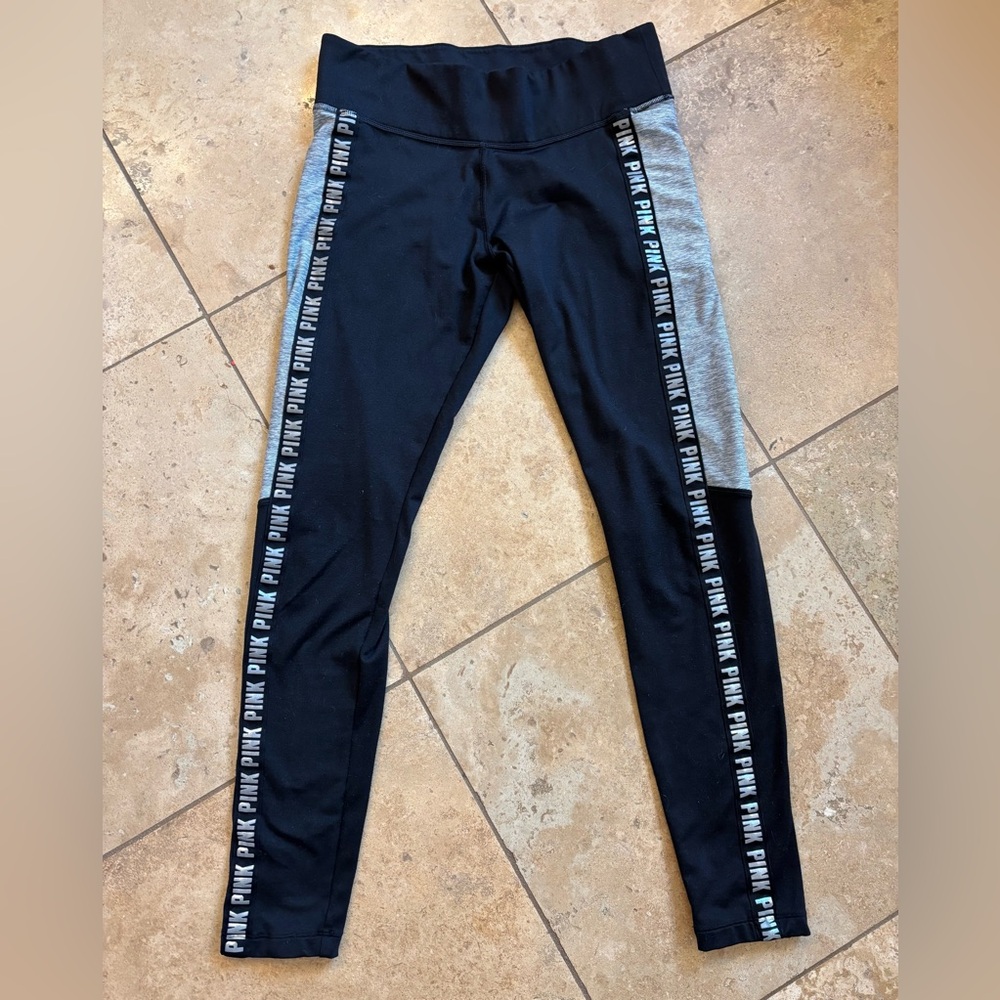 PINK Cozy Black Leggings sz M